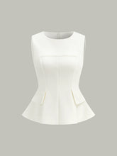 Sleeveless Peplum Back Zipper Top